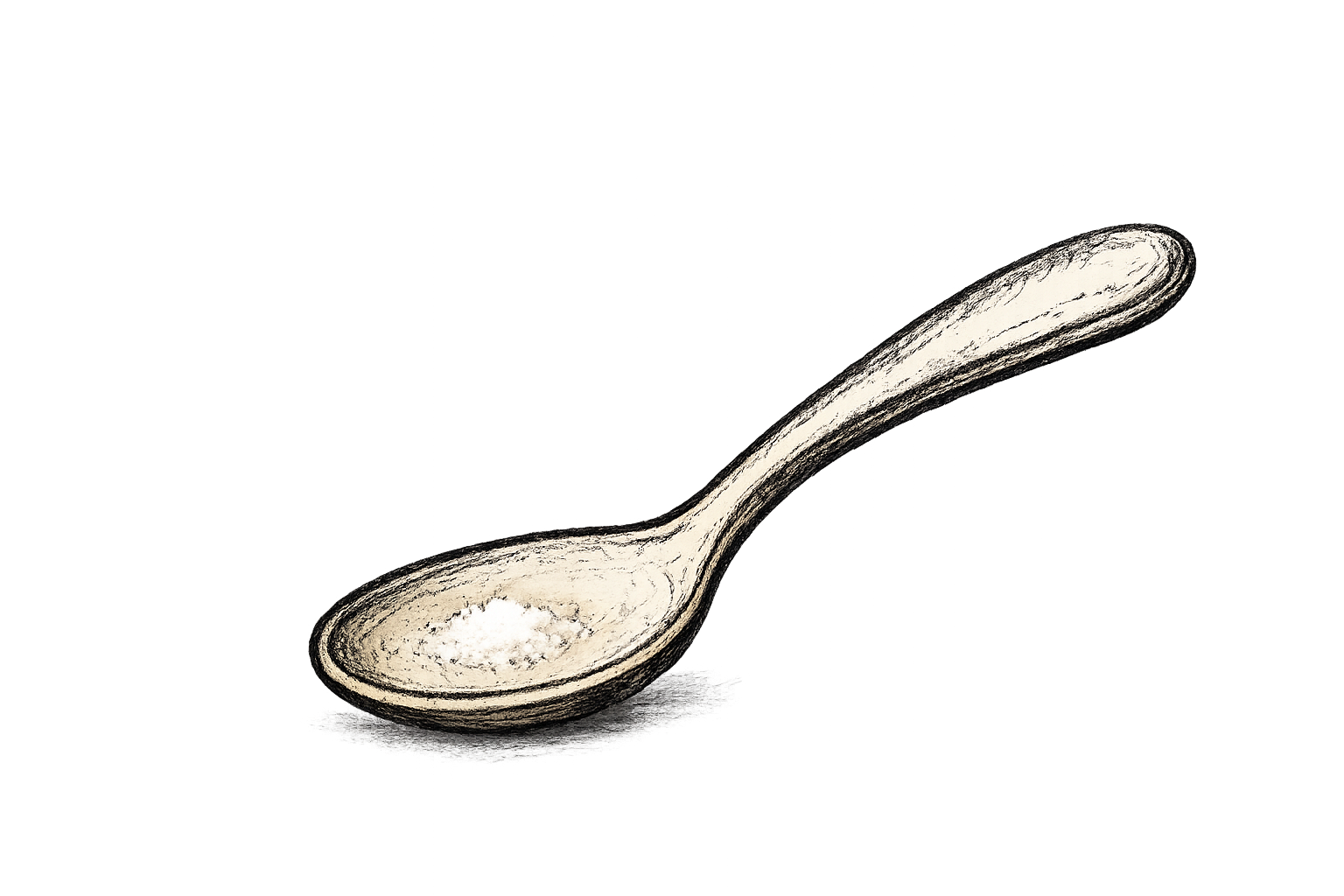 A spoon holding a small amount of sugar