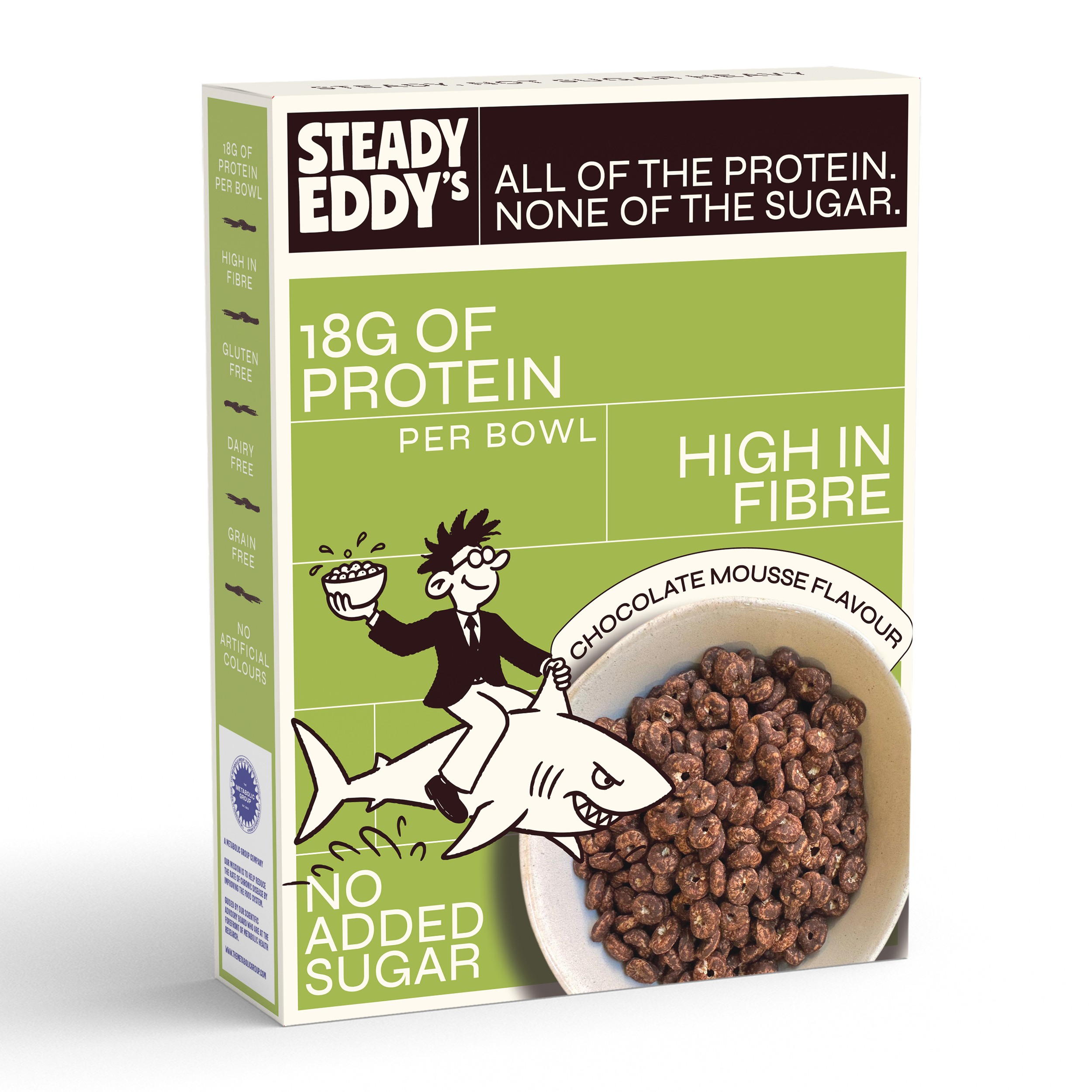 Steady Eddy's Chocolate Mousse cereal box